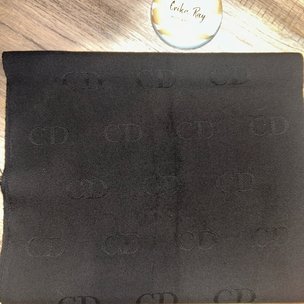 Dior Black CD Monogram Long Scarf - Picture 7 of 9